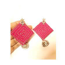 Pink And Golden Color Hand Made Earring Type Earrings Jewellery Ethnicpip