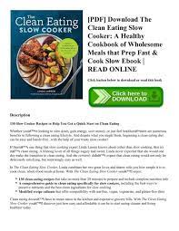 Vintage recipes with cooking tips for home cooked meals. Pdf Download The Clean Eating Slow Cooker A Healthy Cookbook Of Wholesome Meals That Prep Fast
