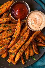 This dipping sauce with vegan mayonnaise, cajun spices, and sriracha has just the right amount of spiciness that pairs perfectly with the sweetness of the sweet potato fries! Oven Baked Sweet Potato Fries Healthy Homemade Cooking Classy