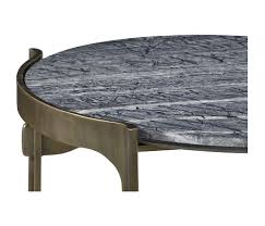 Paired together, they will be the showstoppers in your. Low Round Solid Brass Coffee Table With A Grey Marble Top Jc Hospitality