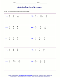 Free Worksheets For Comparing Or Ordering Fractions