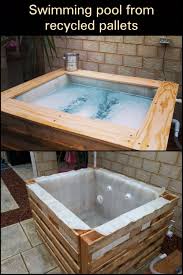 Swimming Pool From Recycled Pallets In 2021 Diy Swimming Pool Diy Outdoor Furniture Home Diy