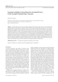 pdf seasonal variability in faecal bacteria of semiarid