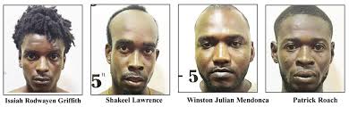 Quartet charged over firearm, ammo find at Cotton Tree