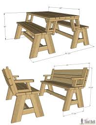 Convertible Picnic Table And Bench Her Tool Belt Diy Picnic Table Picnic Table Plans Folding Picnic Table