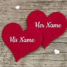 Birthday Card For Lover With Name And Photo Romantic Couple Red Heart Greeting Card With Lover Name Create Couple Name Pix Romantic Greeting Love Images With Name Cute Love Heart Images Romantic Couples