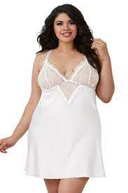 Halka diana est une nuisette longue en satin grande taille. Nuisette Satin Blanc Dreamgirl Grande Taille Luxury Alley Dessous