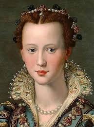 Florence Italy Uffizi Gallery Portrait of Eleonor of Medici Duchess of Florence  .Painter Agnolo Bronzino 1545 Renaissance.