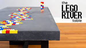check out this custom concrete table with a lego river concrete coffee table cement crafts concrete table