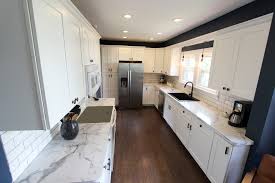 Is laminate the right countertop surface for your home? White Kitchen With Marble Look Laminate Countertop Akron Oh Transitional Kitchen Cleveland By Cabinet S Top Houzz