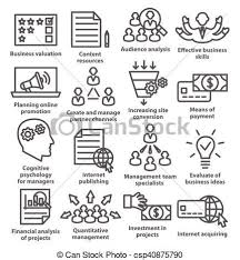 Vector Business Management Icons In Line Style Pack 09 Stock Illustration Royalty Free Illustrations Stock Clip Business Icon Business Management Icon
