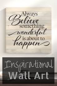 Always Believe That Something Wonderful Is About To Happen Always Believe Something Wonderful Is About To Happen On Wood Unframed Textual Art Print Wood Sign Art Inspirational Wall Art Stencil Printing