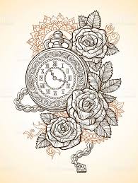 Vintage Pocket Watch With A Pattern In Roses And Ornaments Royalty Free Stock Vector Art Sale Up To 75 Vintage Clock Tattoos Watch Tattoos Clock Tattoo Design In fact, new pocket watch tattoo designs are thought up on a regular basis. vintage pocket watch with a pattern in