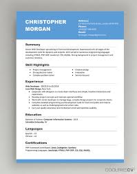A resume is a summarized document which represents a job seeker's professional background and skills for a prospective employer. Cv Resume Templates Examples Doc Word Download
