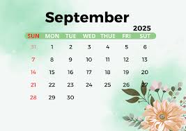 2025 Calendar Month September Template Download on Pngtree