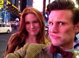 Matt Smith and Karen Gillan in Times Square (2012)