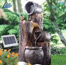 gartenbrunnen baumstumpf solar fountain solar water feature diy solar fountain