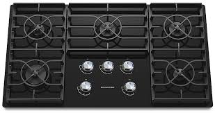 Both gas and electric coils use radiant, indirect heat: Kitchenaid 36 Built In Gas Cooktop Black Kgcc566rbl Best Buy