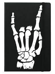 Skeleton Rock Hand A5 Hard Cover Notebook Grindstore Wholesale Rock Hand Skeleton Hands Drawing Skeleton Drawings