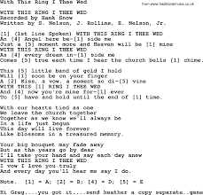 With This Ring I Thee Wed Bluegrass Lyrics With Chords