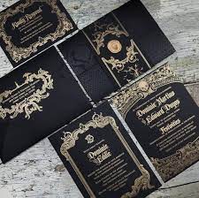 Gothic Letterpress Wedding Invitation Sample Set Halloween Wedding Invitations Letterpress Wedding Victorian Wedding Invitations