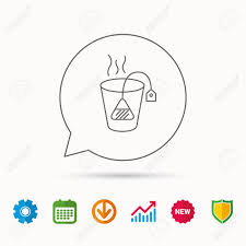 Tea Bag Icon Natural Hot Drink Sign Breakfast Beverage Symbol