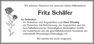Traueranzeigen von Fritz Schäfer