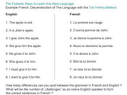 The Fastest Way To Learn On New Language Example Deconstruct French With The Tim Ferriss Method By Peter Palm Learn A New Language Essay Examples Learn English