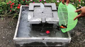 Fish pond can be constructed on either small scale or large scale basis with respect to the size of the pond or reservoir. Diy Cement Craft Ideas A Great Combination Of Small Fish Ponds And Fountains Youtube