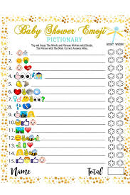 Baby Shower Games Emoji Pictionary Cards Fun Guessing Game For Girls Boys Babies Gender Neutral Ideas Shower Party Prizes For Game Winners Favorite Adul Baby Boy Shower