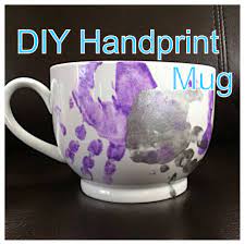 Diy Handprint Mug My Daughter And I Made Enamel Acrylic Paint Make Sure It S Enamel On A Ceramic Or Porcelain M Diy Gifts Diy Father S Day Gifts Baby Crafts