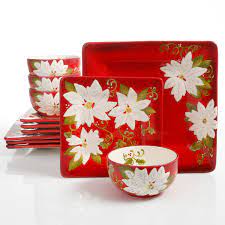 Maybe you would like to learn more about one of these? Red Laurie Gates Pleasant Poinsettia 12 Piece Dinnerware Set Christmas Dishes Home Tabletop Urbytus Com
