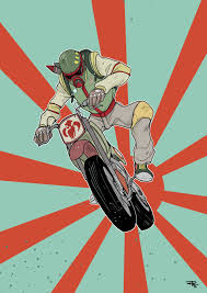 Star Wars 80s High School Biker Boba Fett Star Wars Art Star Wars Geek Cool Art
