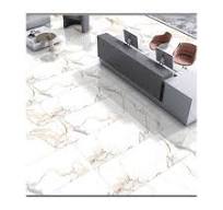 600x600mm Pure White Marble Look Porcelain Tile Subtle Veins Glossy Finish  for Elegant Modern Interiors anti slip antibacterial