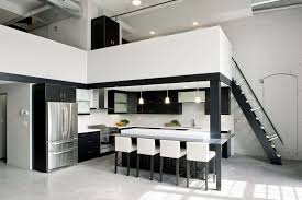 Bedroom Alluring Modern Loft Beds Design Ideas Enticing Modern White Loft Bed For Adults Feature Black Modern Stained Wood Staircase And 4 White Contemporary