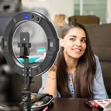 18 Newmowa 288 Led Ring Light With Tripod Stand Adjustable Color Temperature Circle Lighting For Vlog Makeup Youtube Video Shooting Selfie Live Streaming Compatible With Iphone Android Newmowa