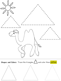 Learning Shapes Triangle Worksheets And Coloring Pages Shape Worksheets For Preschool Shapes Preschool Triangle Worksheet