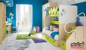 غرف نوم شباب مودرن الوان غرف اولاد ٢٠١٨ جديدة قصر الديكور