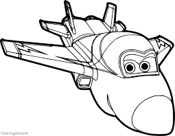 With his team, he turns into a superhero and flies to the rescue of people in distress. Airplane Jerome From Super Wings Coloring Page Coloringall