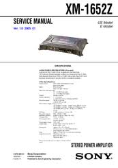 Electronics service manual exchange : Sony Xm 1652z Amplifier Manuals Manualslib