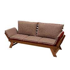 Terrassen Sofa Lagoas In Rot Beige Webstoff Mit Verstellbaren Armlehnen