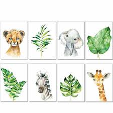 Poster Set Furs Kinderzimmer Dschungel Wandbilder Afrika Tiere Bilder Babyzimmer Babyzimmer Wandbilder Poster Babyzimmer