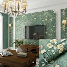 Accessible beige is the most popular beige paint color at sherwin williams, and it is actually a greige paint color. Blooming Wall Vintage Flower Trees Birds Wallpaper For Livingroom Bedroom Kitchen Color Dark Green Beige Light Blue Yellow Light Green Wish
