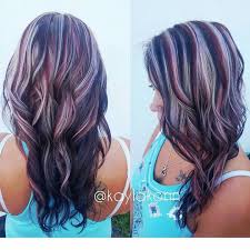 The blonde highlights on black hair melt with the angled ends creating a mini ombre that makes the hairstyle so light and edgy. Love The Color Hair Styles Pinwheel Hair Color Hair Color 2017