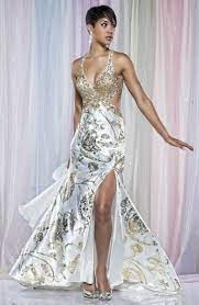 Discover must have brands & styles! Mac Duggal Dress Size 4 Ivory White Gold Prom Dress Gown With Small Train 4213m Ebay