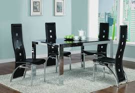 Our contemporary dining room sets offer stylish designs with clean lines. Chrome Metal Frame Dining Room Table W Tinted Glass Top