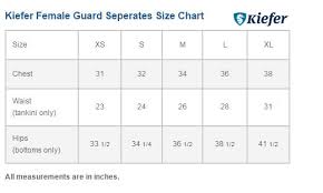 Size Charts From Swimwear Gear And Apparel Kiefer Aquatic