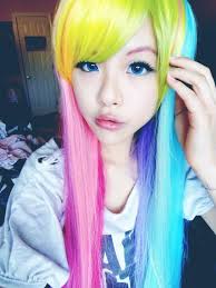 Rainbow dash human hair by dinosaarsgorawr on deviantart. Kawaii Rainbow Hair Asian Pretty Rainbow Dash Rainbow Hair Hair Color Crazy Cool Hair Color