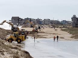 Traffic Backed Up On N C 12 In Rodanthe Avon Pier Damaged