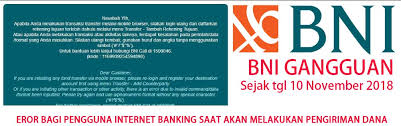 Bni menghadirkan layanan internet banking yang dapat diakses melalui telepon seluler anda, menggunakan jaringan internet selama 24 jam bni internet banking,untuk meningkatkan layanan kepada nasabah serta menggunakan 3 otorisasi saat melakukan login ke bni internet banking yaitu Bnigangguan Hashtag On Twitter